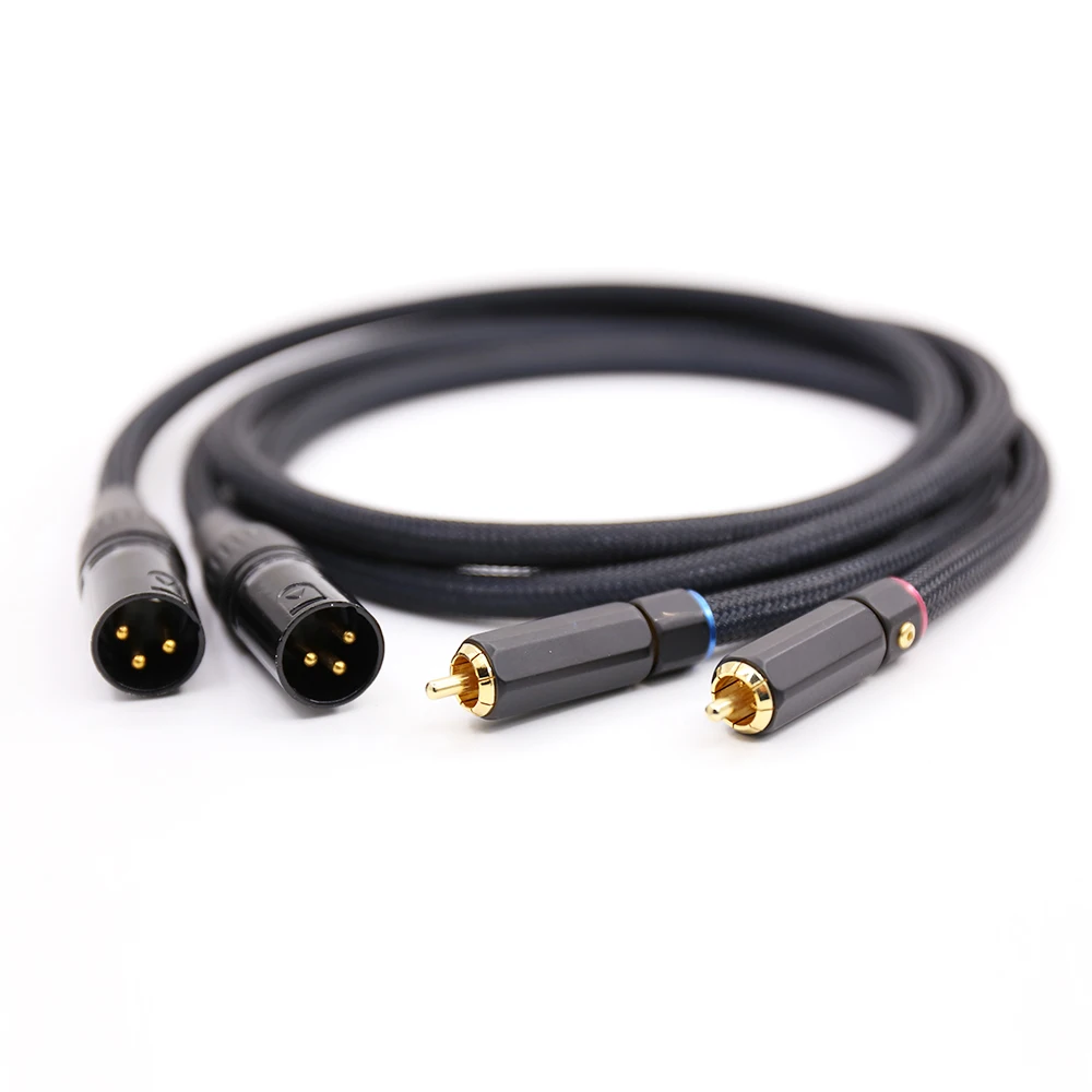 

SQ-888 RCA To XLR Male Audio Cable HIFI 2RCA TO 2XLR Male Balanced Silver Plated Cable gold-plate connector plug