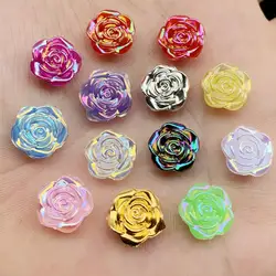 Mix Colors Cute Resin Rose Flowers Flatback Cabochon DIY Jewelry/Craft Decoration 12mm 120pcs -B56*2