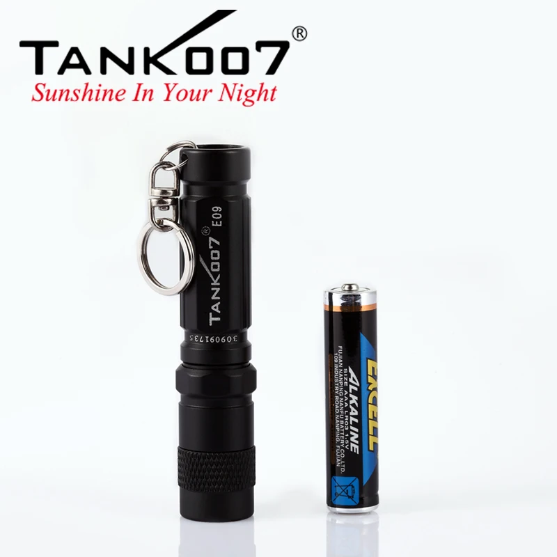 TANK007 E09 Mini latarka przenośny kieszonkowy EDC mała wysoka latarka dioda Led dużej mocy 120lm AAA brelok do baterii na zewnątrz lampa kempingowa