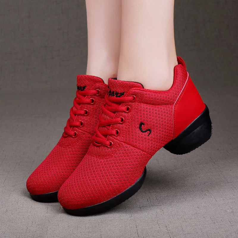 Woman Dance Shoes Sneakers Girls Sports Soft Outsole Breathable Mesh Practice Shoes Modern Jazz Lightweight Comfortable