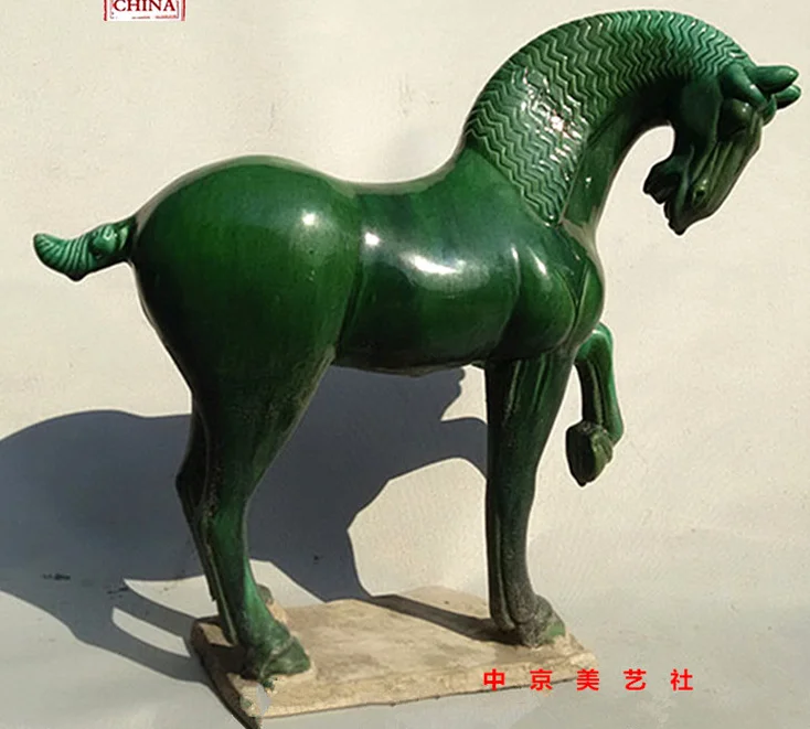 Green horse statue in Three Painted Pottery of the Old Tang Dynasty,#02