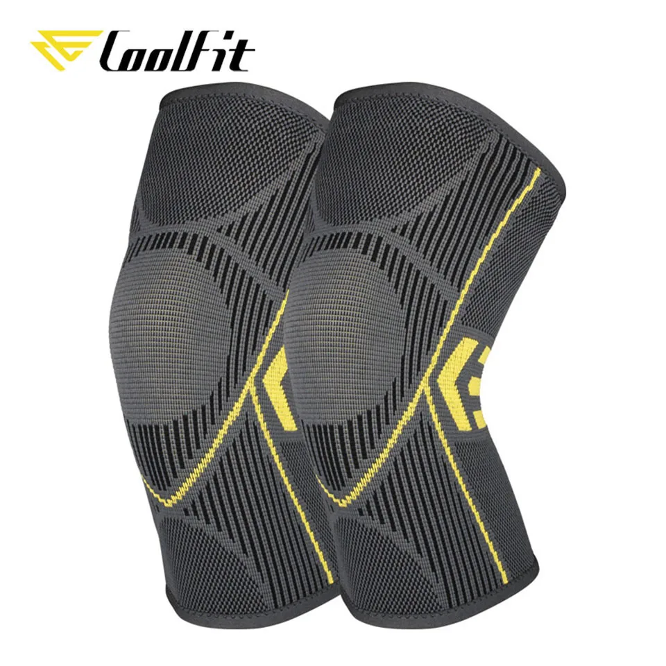 

CoolFit 1Pair Knee Brace Support for Arthritis Joint Nylon Sports Fitness Compression Sleeves Kneepads Cycling Running Protector