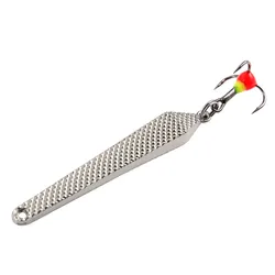 FTK Metal Winter Ice Fishing Lure 55mm 6g Golden Silver Vertical Jigs Spoonbait with Treble Hook for fishing of perch and pike