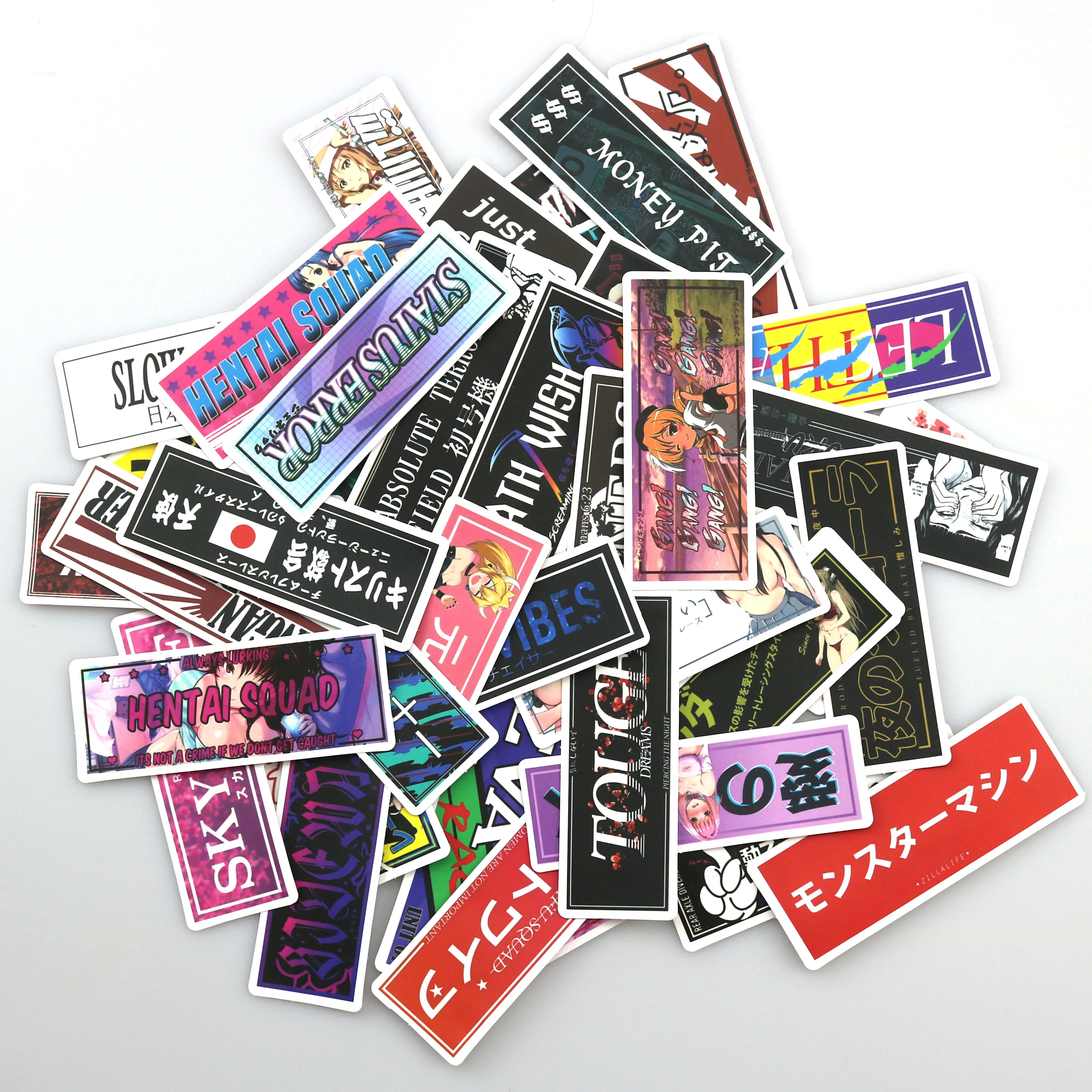 10/30/50PCS Racing style JDM Stickers For Waterproof Decal Laptop Motorcycle Luggage Snowboard Fridge Phone Car Sticker