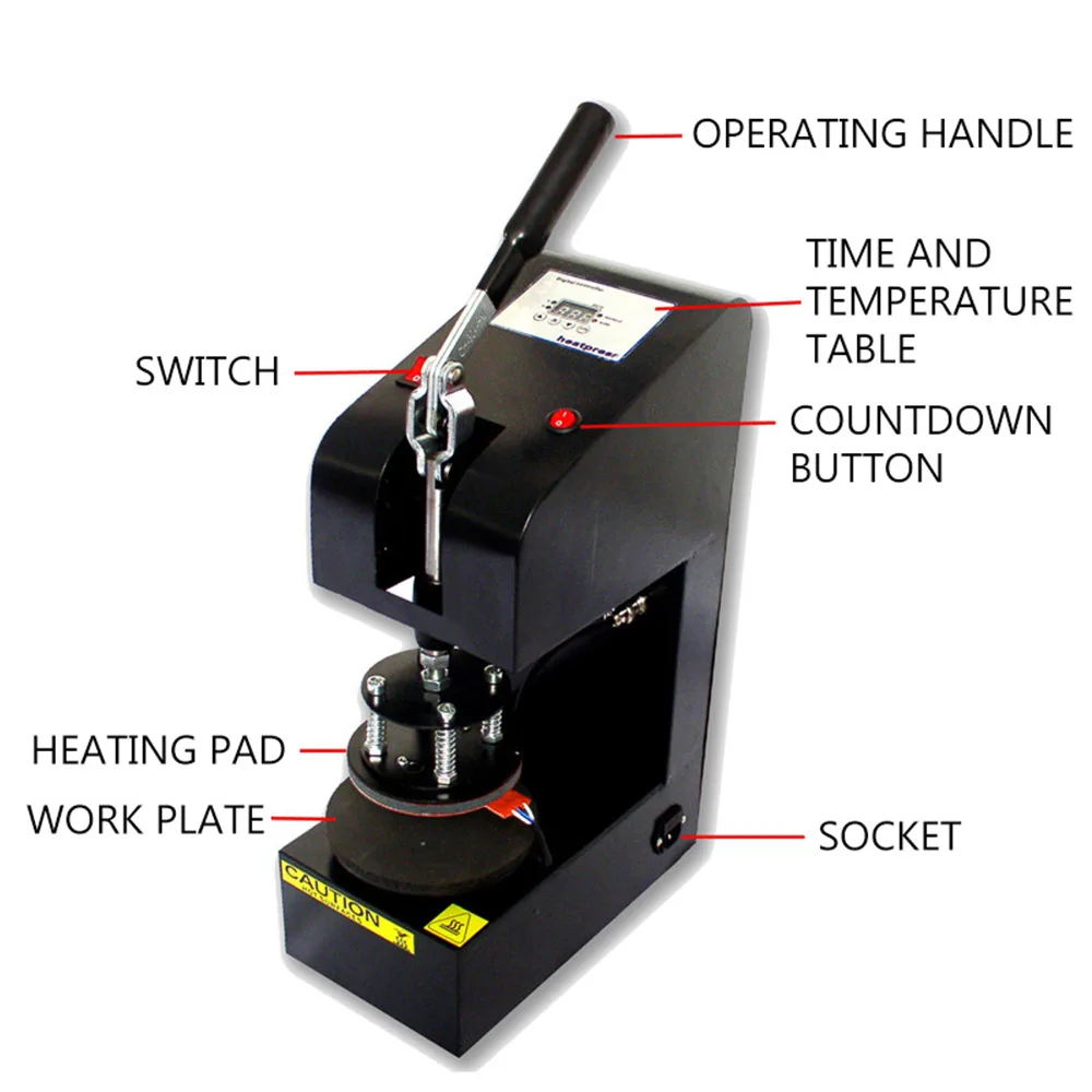 Electric Thermal Transfer Printing Machine 110/220V Plate Heat Transfer Machine 12/15CM Dish DIY Hot Stamping Transfer CK110