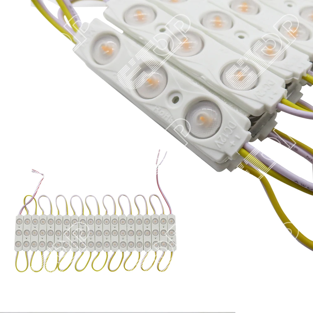 Modulo Led a iniezione Super luminoso 200 pz/lotto 3030 3LED, 12V,1.5w, con lente, IP65 impermeabile, modulo Led substrato in alluminio