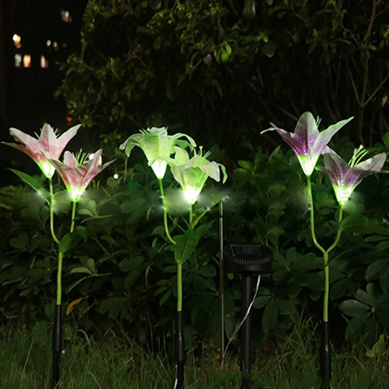 Solar Garden Light  Flower Lawn Light Flower Multicolor Combination LED Garden Decoration Light Glow In Dark Outdoor Lamp