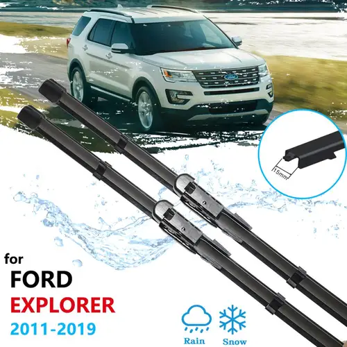 Escobillas de limpiaparabrisas para Ford Explorer U502 MK5 2011 ~ 2019, accesorios para parabrisas de ventana delantera de coche 2012 2013 2014 2015 2016 2017 2018