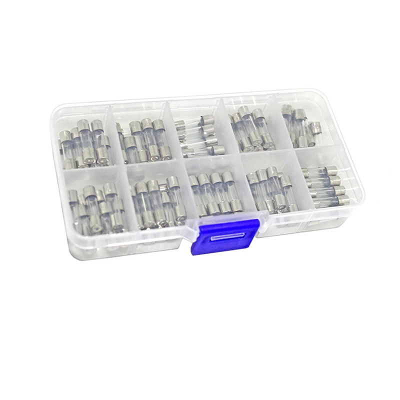 100Pcs/Box 5*20MM Fuses 3.15A Fast Quick Blow Glass Tube Fuse Kit 250V 3.15A 10Values*10pcs=100PCS
