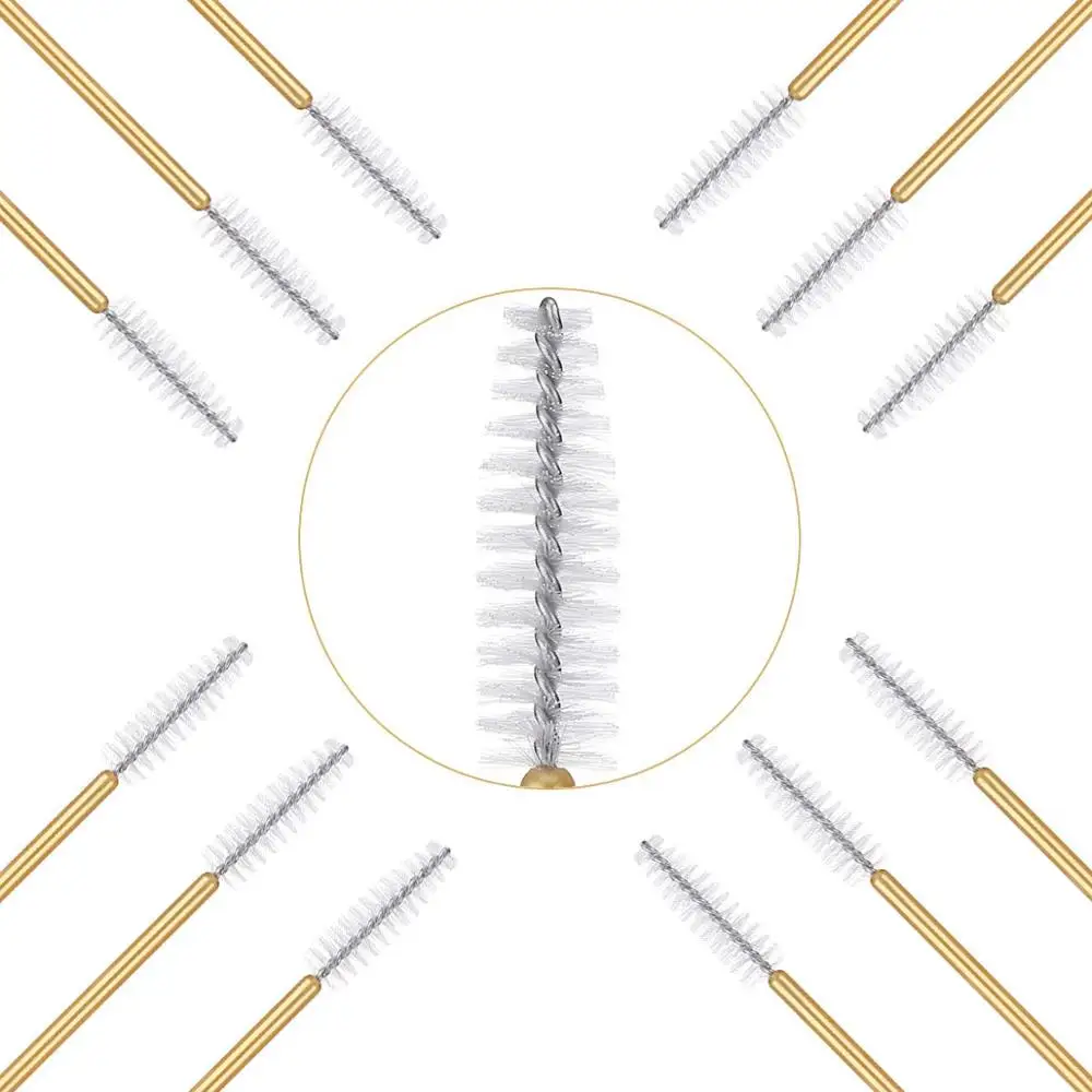 300pcs Makeup Brushes Mascara Wands Disposable Eye Lash Applicators for Eyelash Extensions Cosmetic Brush Tools with Gold/White