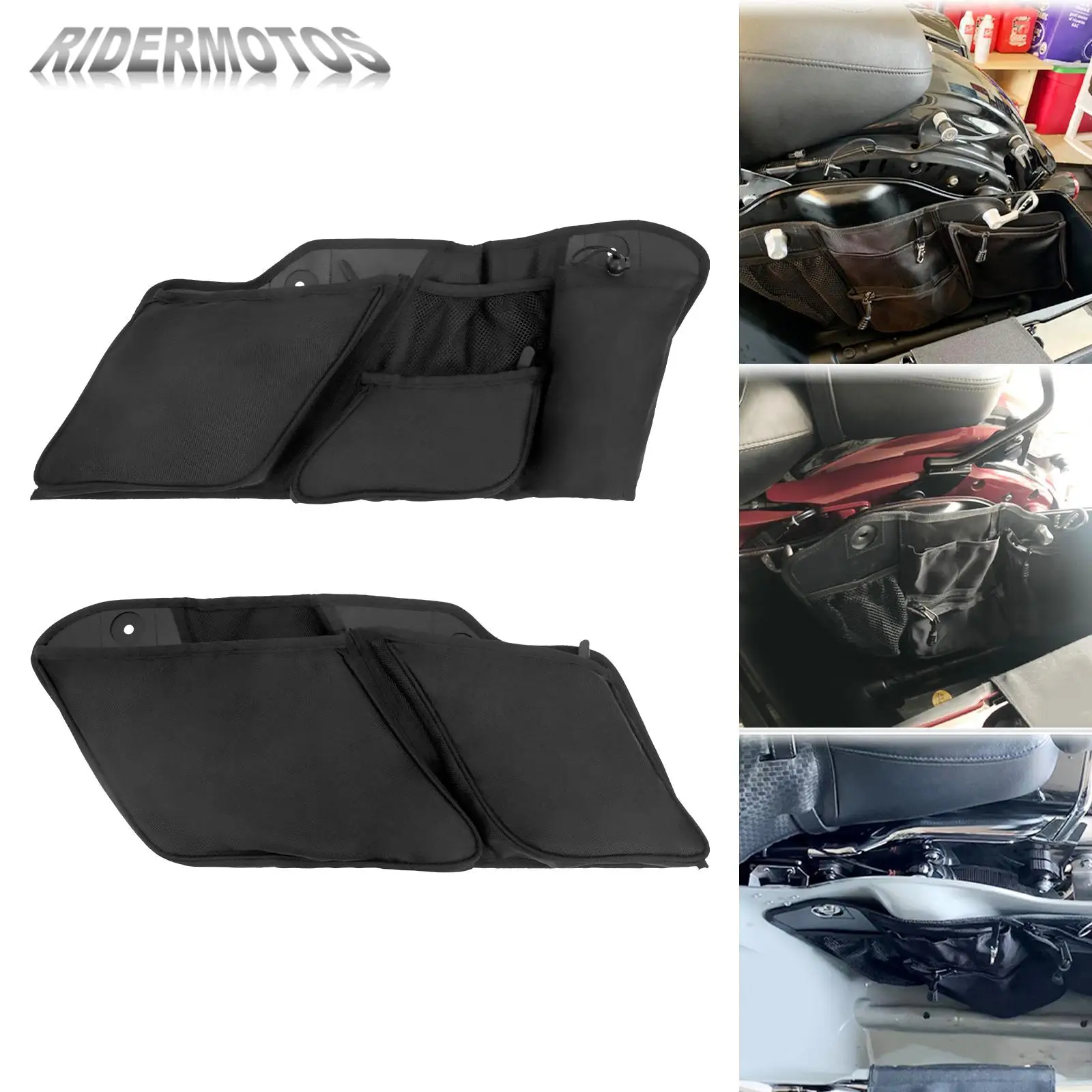 

Motorcycle Black Saddlebag Liners Wall Organizer Storage Tool Bag For Harley Touring Street Glide Road Glide Road King 2014-2021