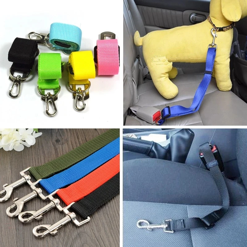 Dog Safety Belt for Car Seat Dog Leash Harness Buckle Leashes For Dog Adjustable Travel Belt Dog Collar Connector Dog Supplies