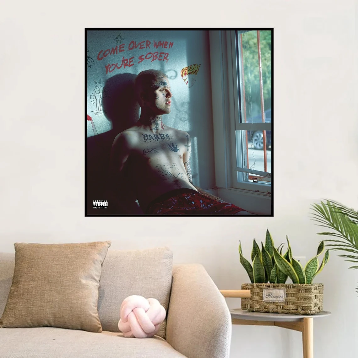 Lil Peep  Come Over When You're Sober Music Album Poster Canvas Print Home Decoration Wall Painting ( No Frame )