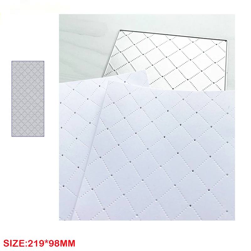 

New Metal Cutting Dies For 2021 DIY Scrapbooking Rectangle Background Rhombus Frame Stencils Embossing Card Making Craft