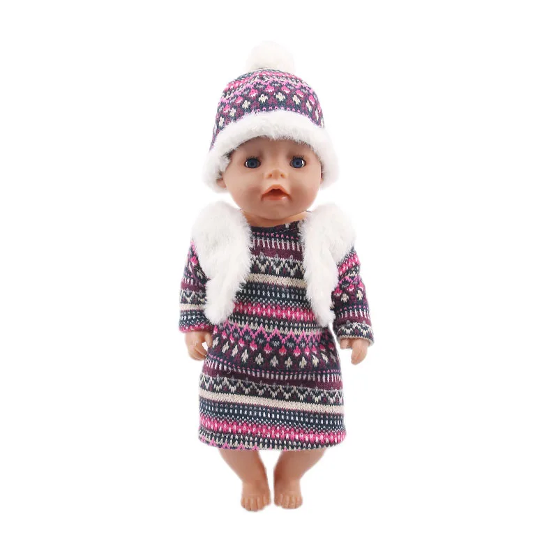 Discount! New Doll Sweater Suit 2 Pcs for American 18 Inch Girl Doll & 43 cm New Born Baby Doll Items & Our Generation,Christmas