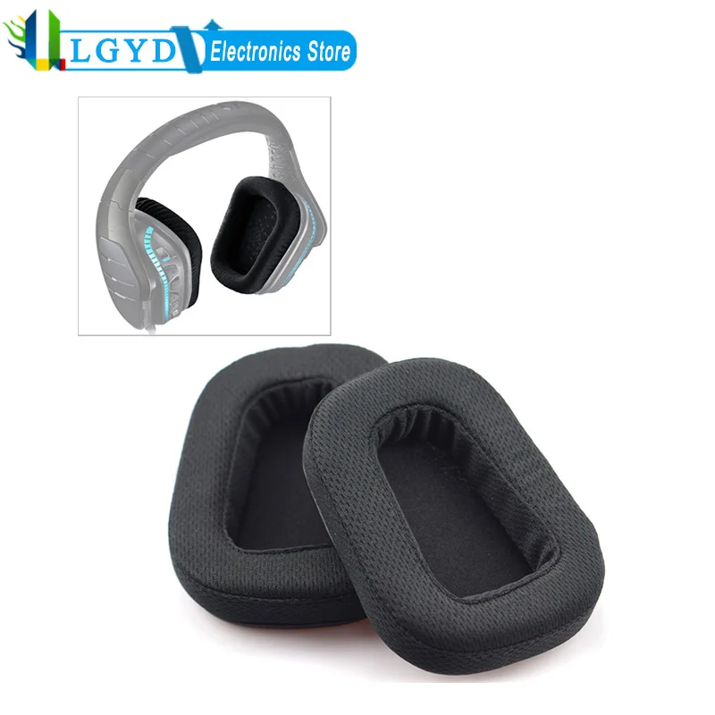 2 PCS For Logitech G633 G933 Earphone Cushion Cover Earmuffs Replacement Earpads with Mesh