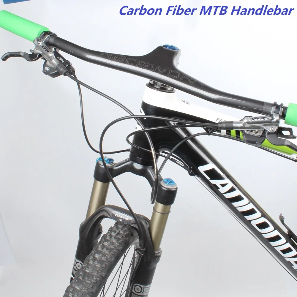 Carbon Fiber MTB Bicycle Handlebar One-shaped Integrated Handlebar With Stem UD Matte Carbon DH Mountain Bike Handlebar