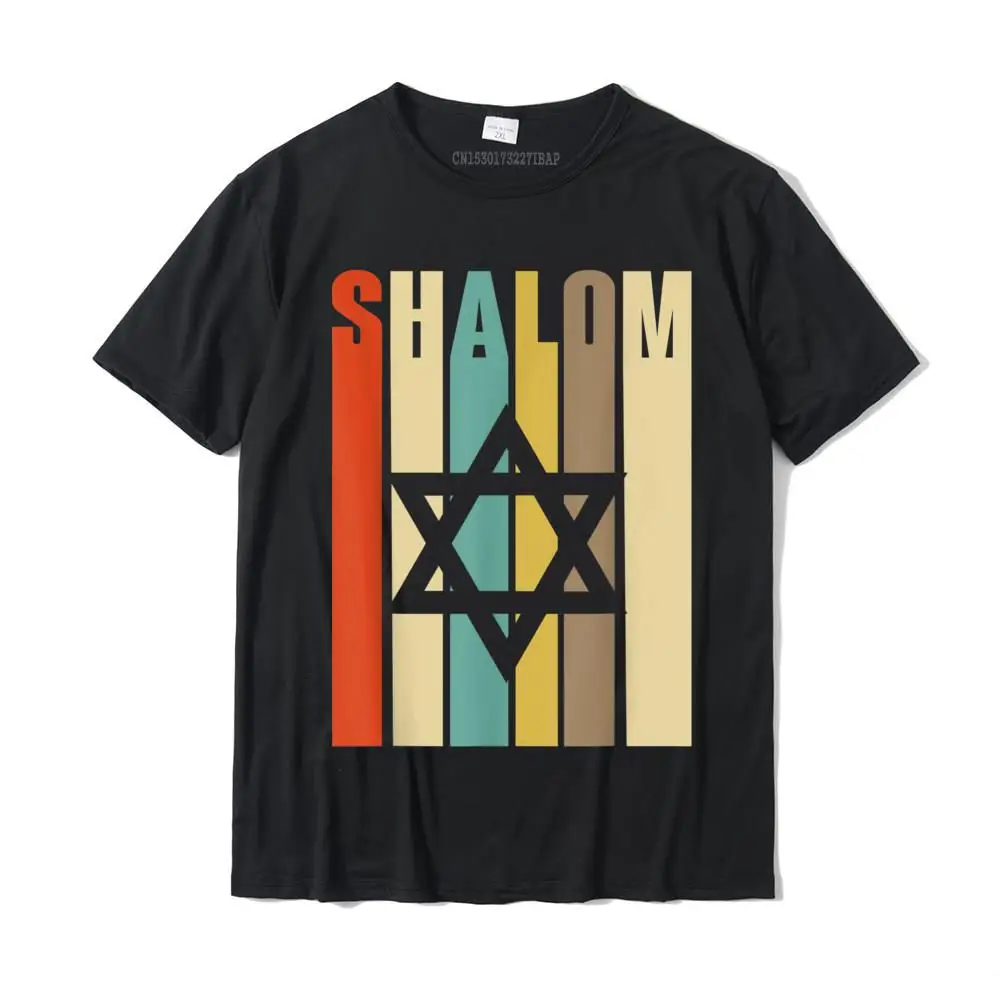 Retro Style Shalom Jewish T-Shirt With Star Of David Cotton Tees For Men Europe T Shirts Leisure Slim Fit