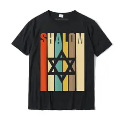 Retro Style Shalom Jewish T-Shirt With Star Of David Cotton Tees For Men Europe T Shirts Leisure Slim Fit