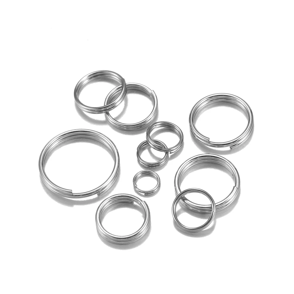 50/100 sztuk 5-15mm złoty kolor podwójne pętle ze stali nierdzewnej Split Jump Ring Fit złącza łańcuszka na klucze do akcesoriów do wyrobu biżuterii