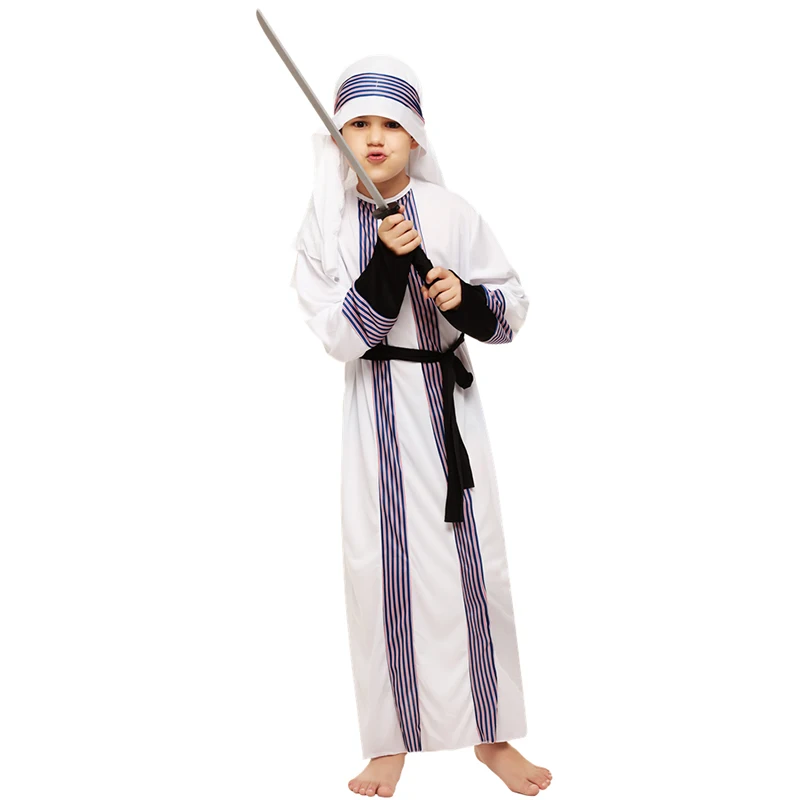 Kids Arab Arabian Costume Middle East Costume Robe Boy Child Prince Clothes Halloween Carnival Cosplay Children Muslim Costumes