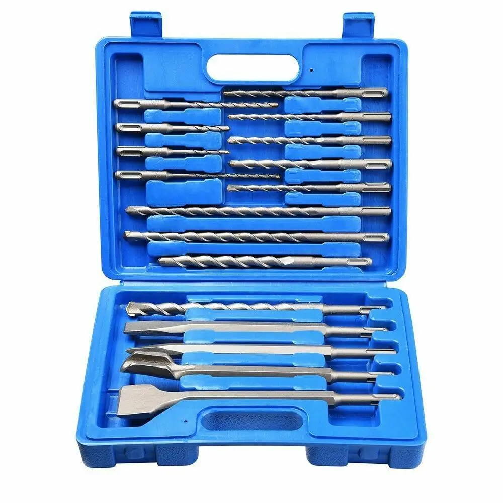 Imagem -04 - Sds Plus Rotary Martelo Broca Bits Cinzel Buraco Alvenaria de Concreto Tool Set 17 Pcs