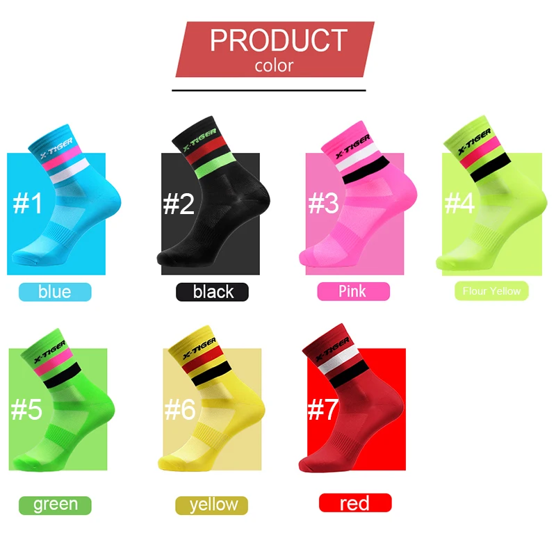 X-TIGER Cycling Socks Men Women Breathable Bicycle Socks Outdoor Racing Bike Compression Sport Socks Unisex MTB Bicycle Socks