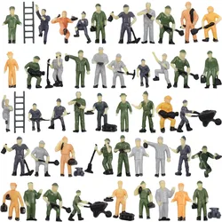 50pcs Model Railway HO Scale 1:87 Painted Figures Engineer Workers Bucket Ladder P8710