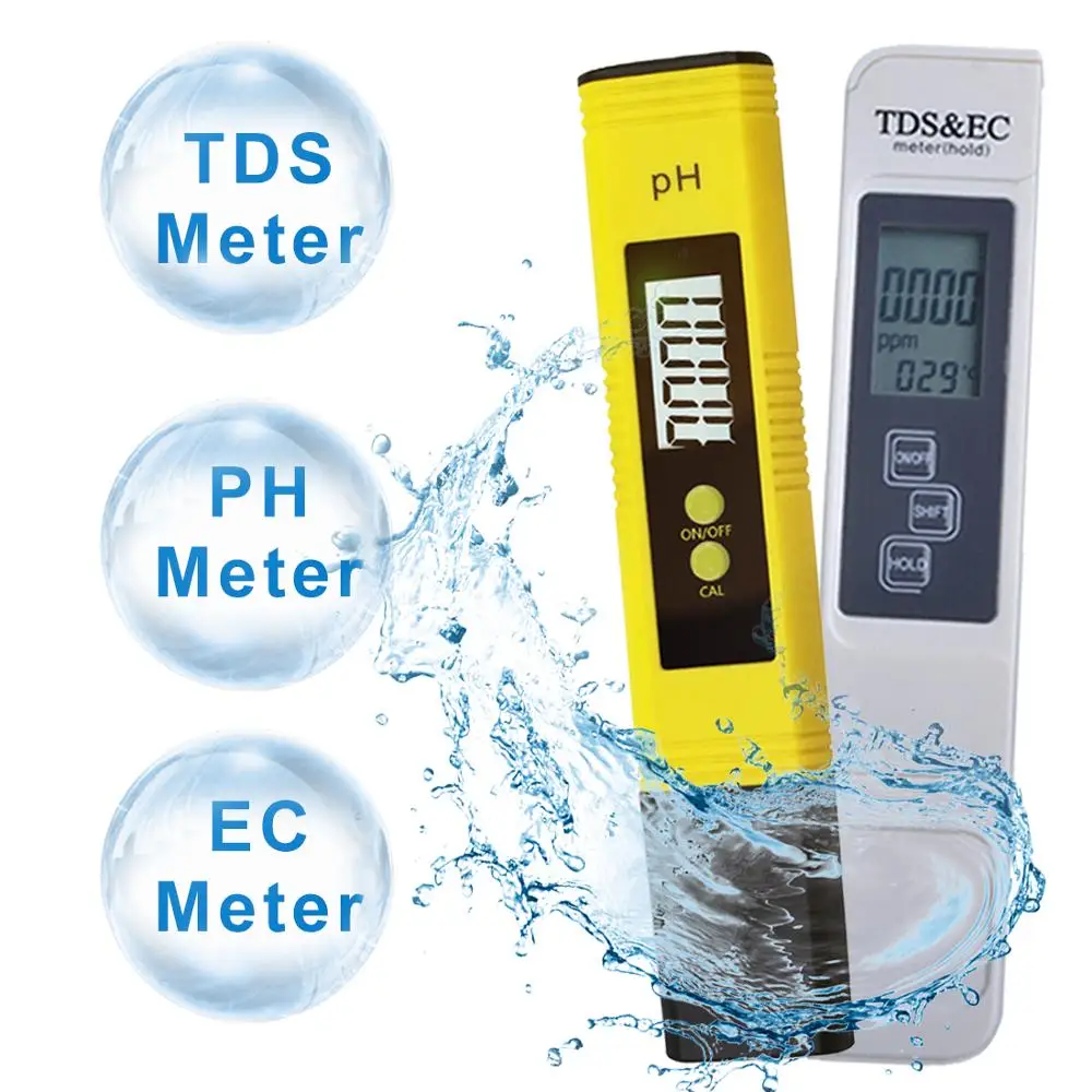 Portable Digital Misuratore di PH 0.00-14.0 PH Tester TDS & CE Termometro del Tester 0-9999us/cm 0-9999ppm 0.1-80.0 gradi di Acqua Qualit Monitor