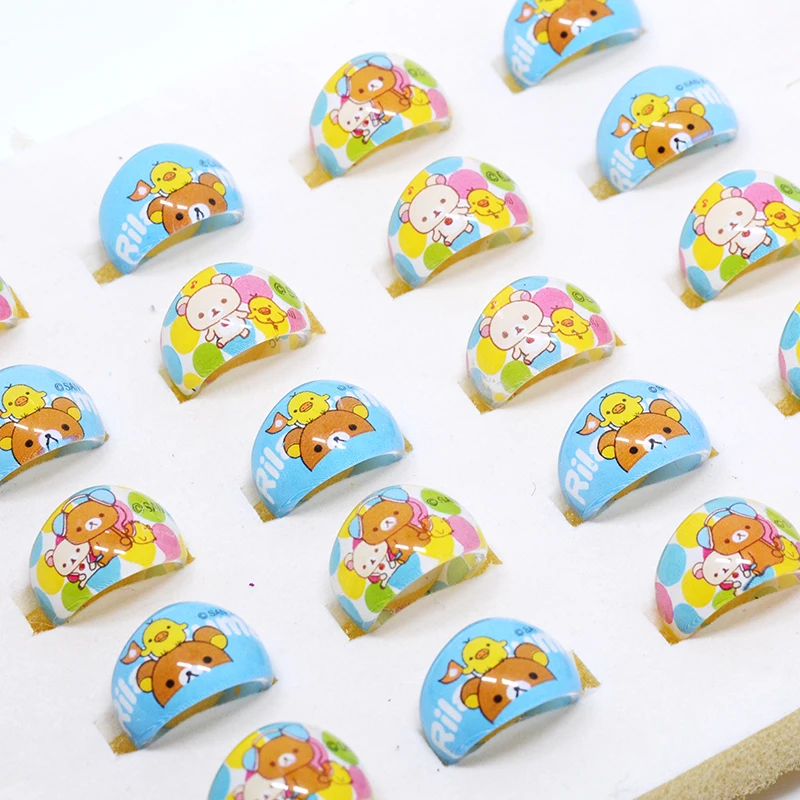 20 قطعة الكثير حلقة الدب مختلطة الاطفال خواتم جميلة الكرتون Rilakkuma الحيوان الدائري الأطفال مجوهرات للبنات هدايا الحفلات بالجملة