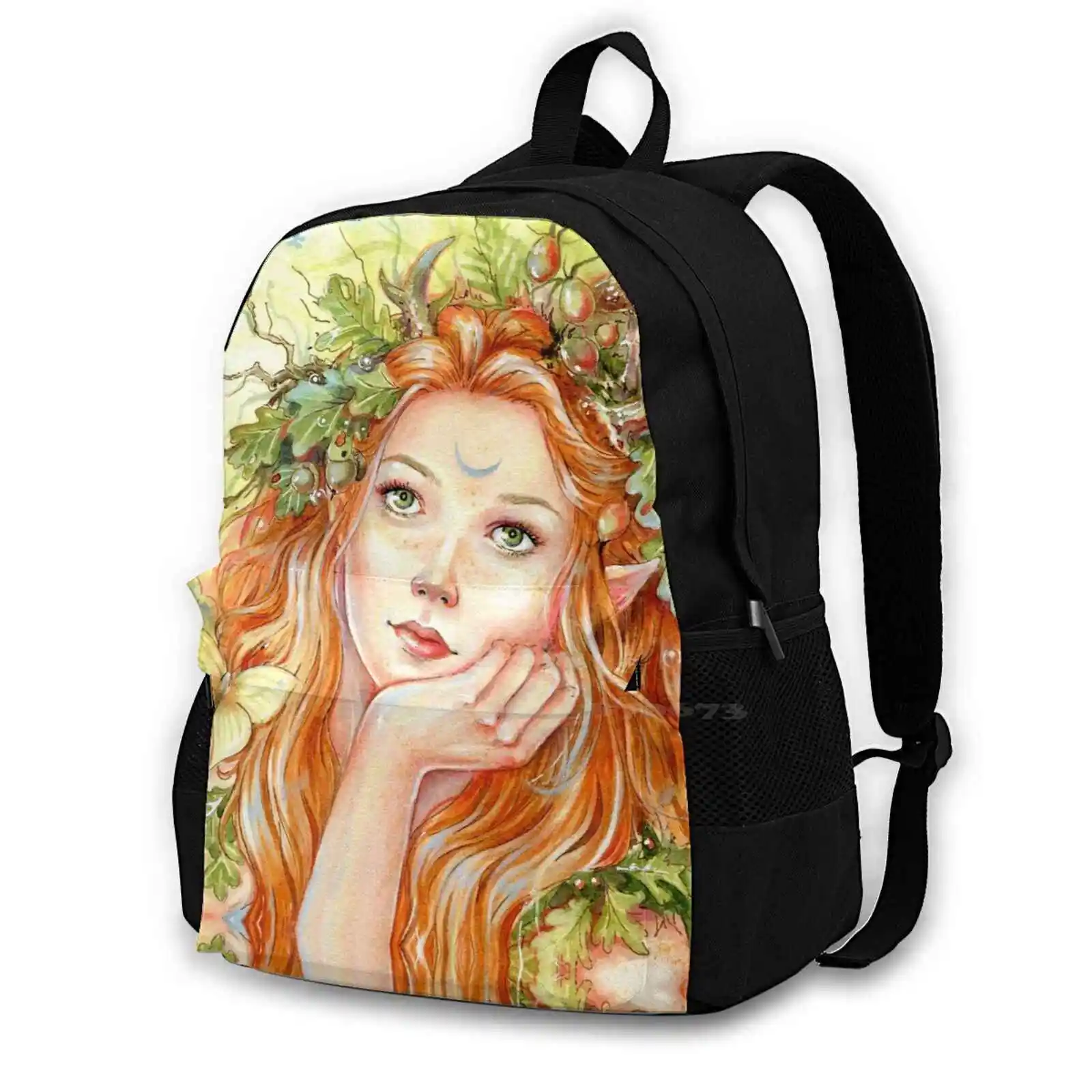 Summer By Janna Prosvirina Teen College Student Backpack Laptop Travel Bags Fairy Tribal Pagan Summer Fire Fantasy Janna