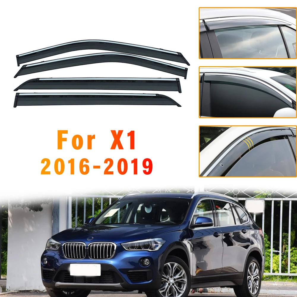 

Car Sunny Visor For BMW X1 2016 2017 2018 Smoke Car Window Visor Sun Rain Guard Wind Sunny Visor Deflectors Accessories 4PC