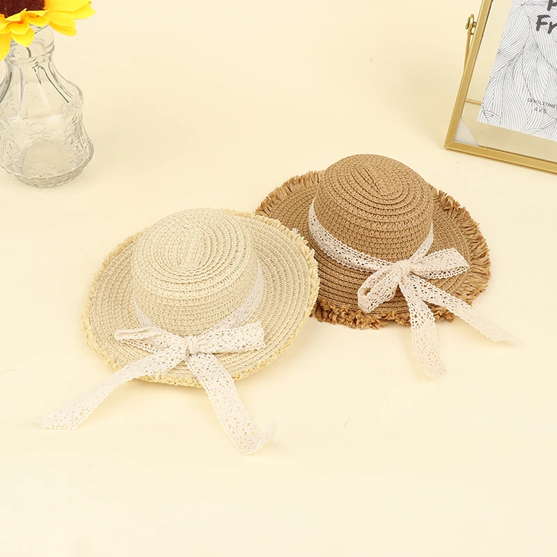 

1PC Mini Cute Doll House Doll handmade Straw Hat Sun Cap for 1/6 Doll Accessories Decoration