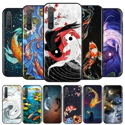 Koi Fish Yin Yang Art Silicone Cover For Realme V15 X50 X7 X3 Superzoom Q2 C11 C3 7i 6i 6s 6 Global Pro 5G Black Phone Case