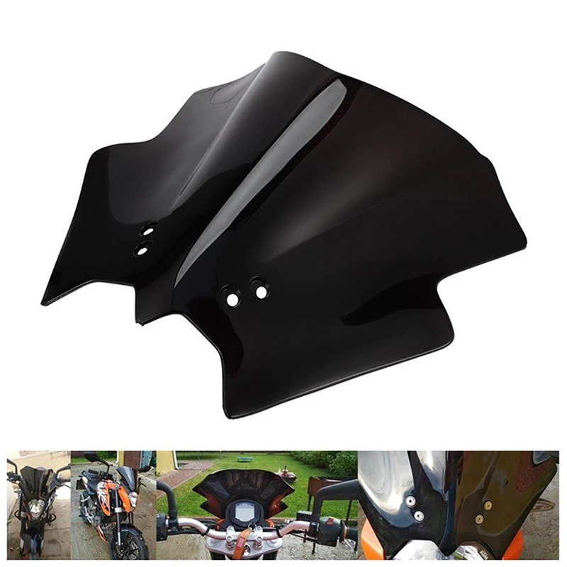 

1PCS Black ABS Motorcycle front windshield windscreen baffle mount for 125 200 390 motobike accessories