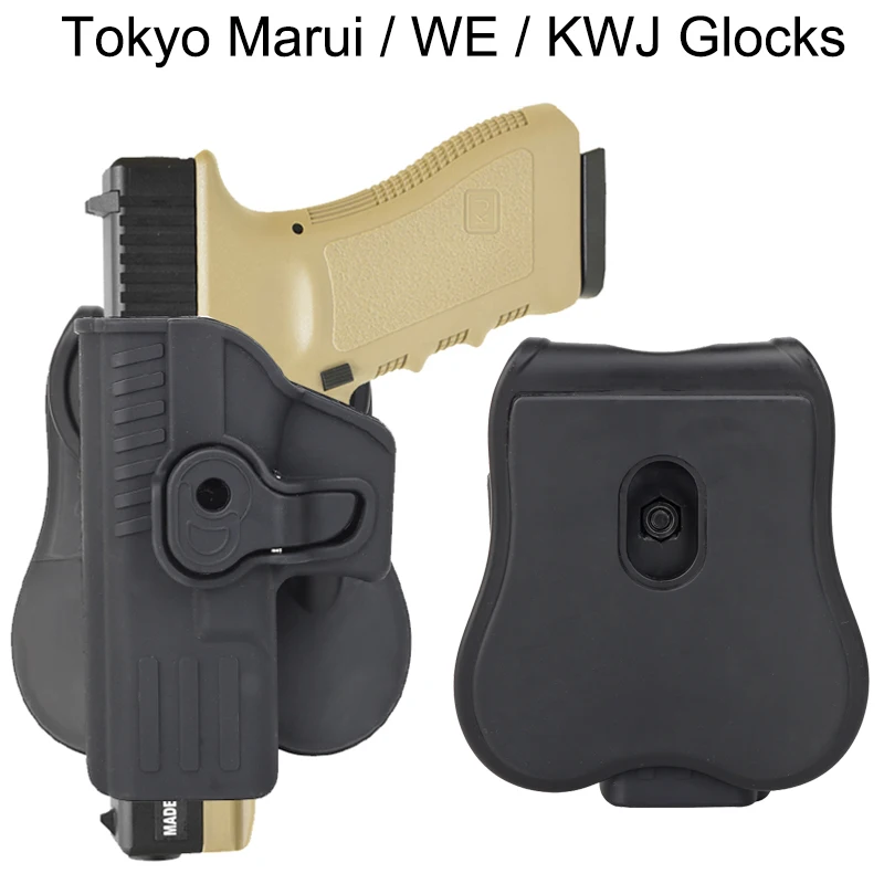 

Tactical Airsoft Glock Holster for WE Tokyo Marui KWJ Glocks Left Right Hand for Men Women Paddle Belt Pistol Holsters Case