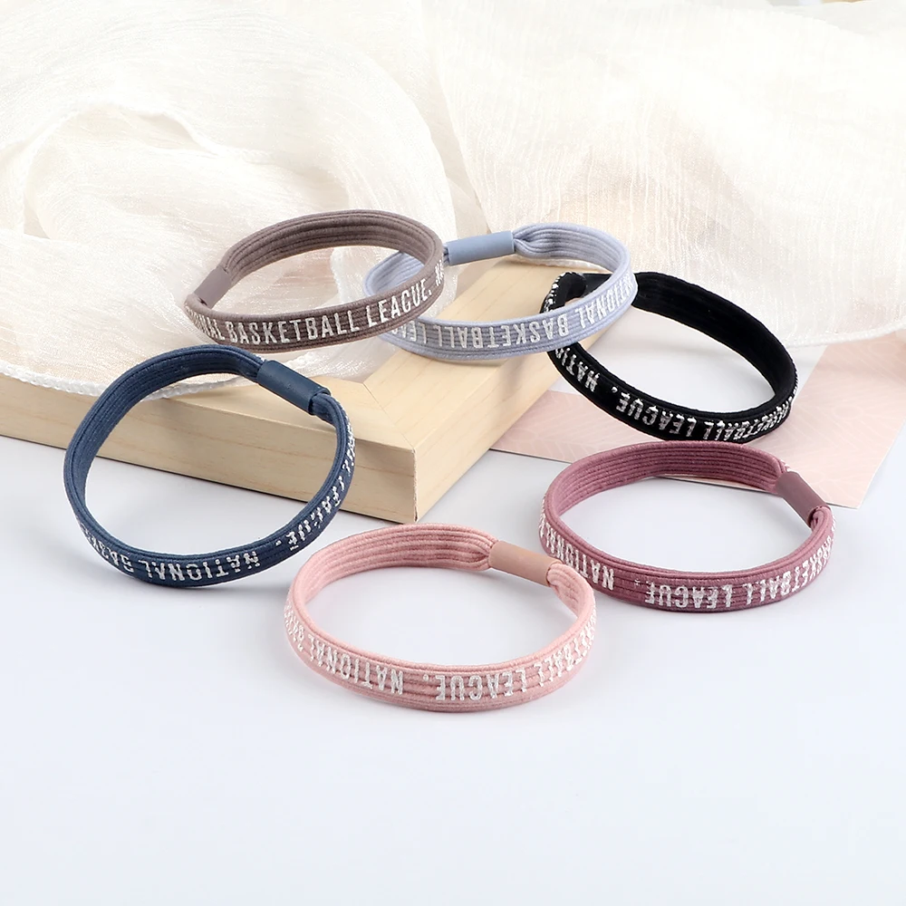 Personality Letters Hair Band Accessories Simple Basic Circle Scrunchies Women Elastic Headband Girls Trendy Hair Style Ornament