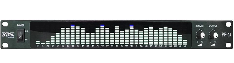 BDS PP-31 montato su rack 1U analisi dello spettro display equalizzatore analizzatore di spettro digitale led indicatore di livello stereo VU meter