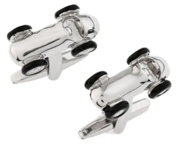 New Arrival Racing Car Cuff Links Silver Color Formula Racing Design Quality Brass Material Men's Cufflinks Wholesale & Retail
