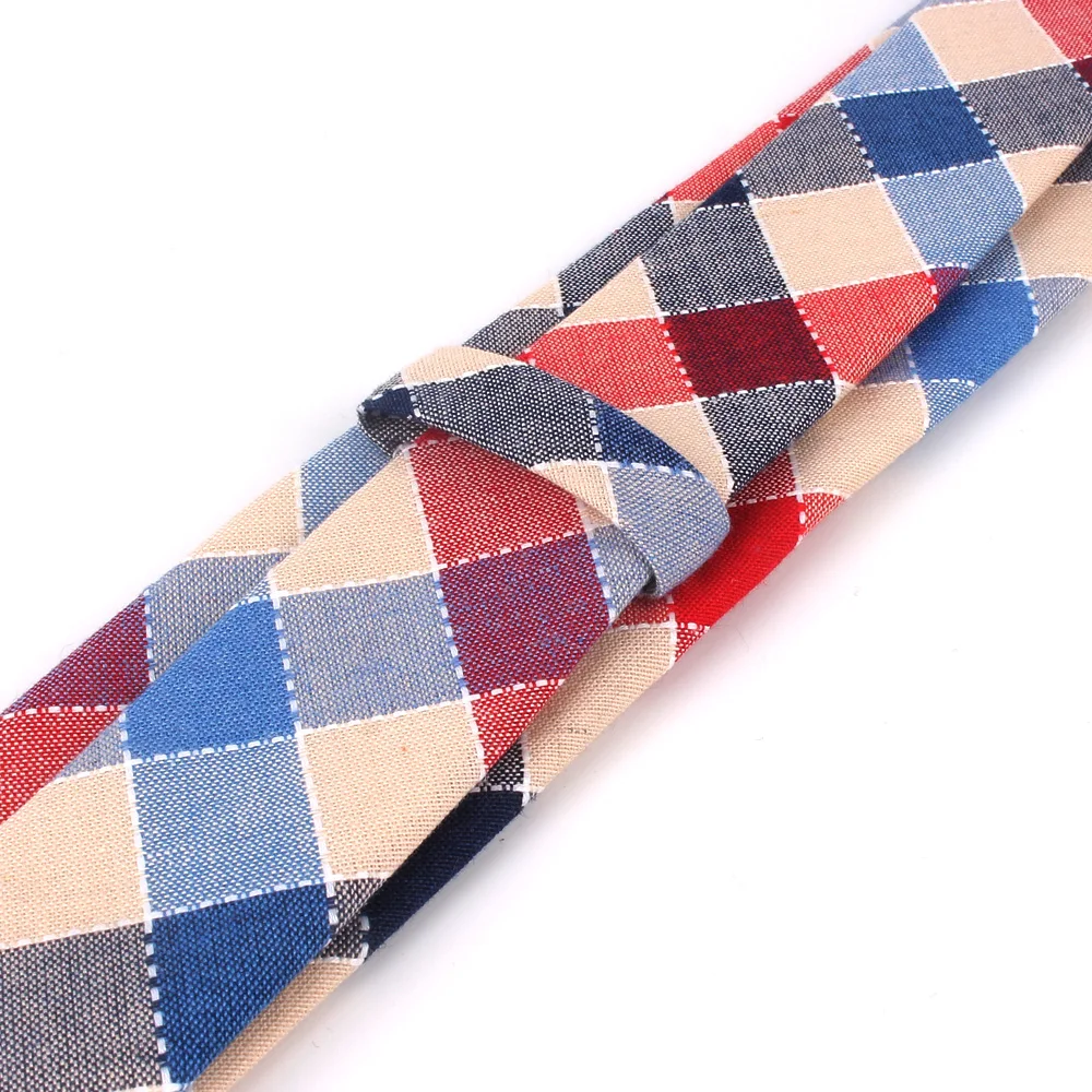 Mode Gewebte Baumwolle Krawatten Für Männer Dünne Männer Krawatte Für Hochzeit Casual Plaid Krawatten Anzüge Schlank Plaid Krawatten Gravatas – Detail 34