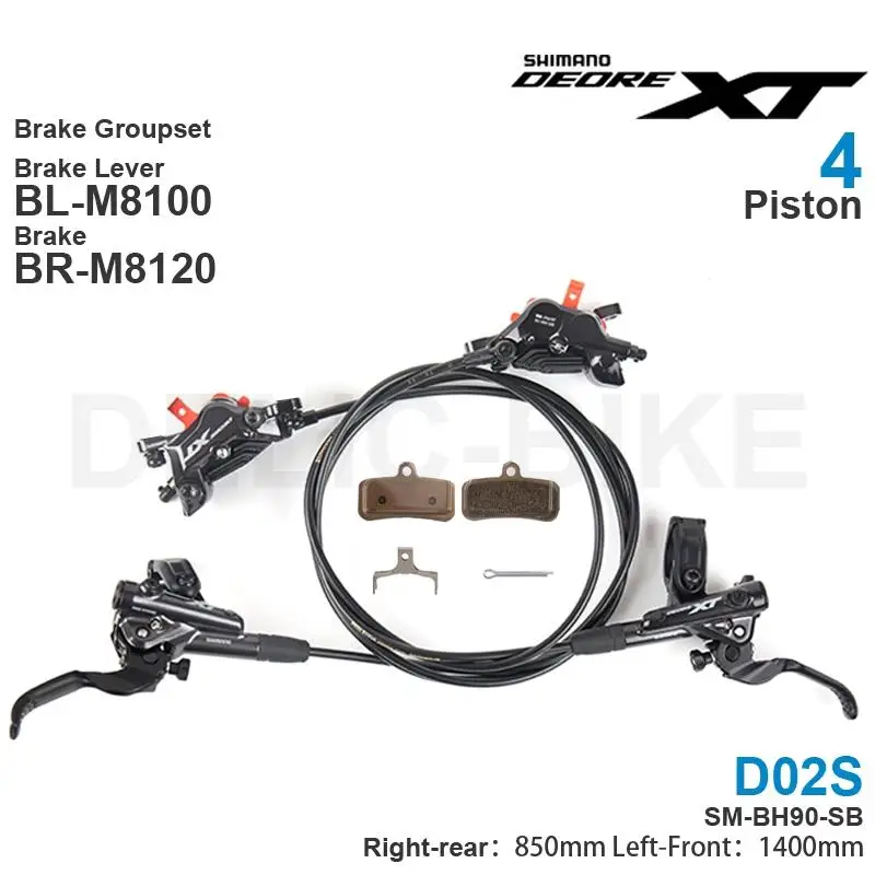 Shimano XT M8100 Hydraulic Brake Groupset BL-M8100 BR-M8100 2 Piston BR-M8120 4 Piston Bicycle Disc Brake for MTB mountain Bikes