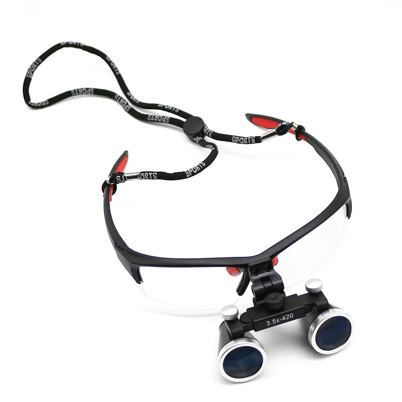 3.5X 420mm Dental Loupes Medical Binoculars Magnifier Surgical Magnifying Glass Lupa with Professional 5W Spotlight Head Light