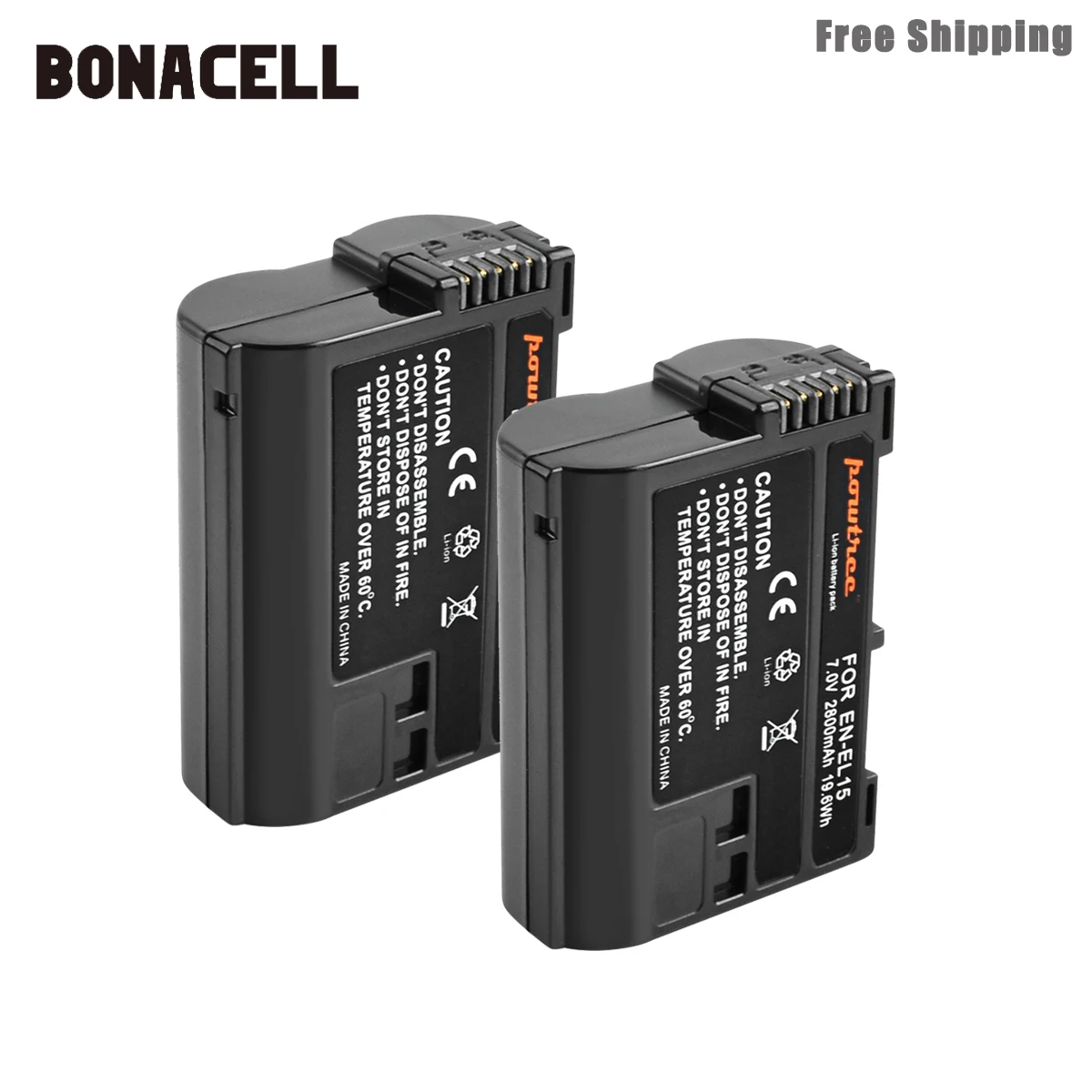 Bonacell 2800mAh EN-EL15 ENEL15 EN EL15 بطارية الكاميرا لنيكون DSLR D600 D610 D800 D800E D810 D7000 D7100 D7200 L50