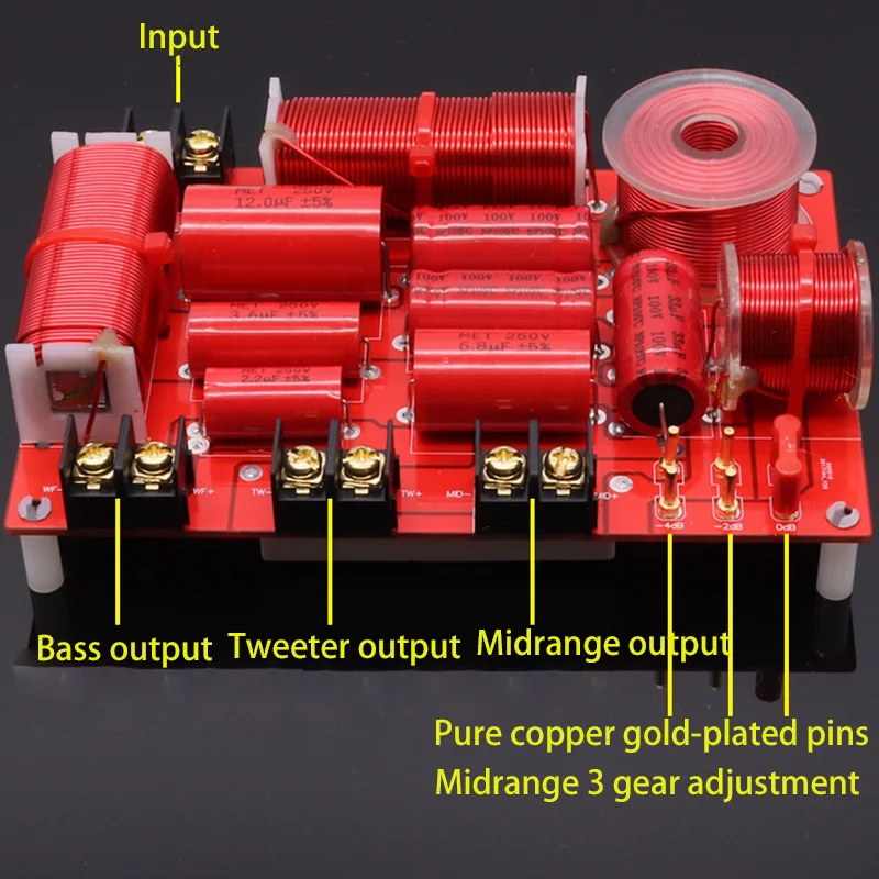 1Pcs 3 Way 3 Speaker Unit (Tweeter + Mid +Bass )HiFi Home Speakers Audio Frequency Divider Crossover Filters