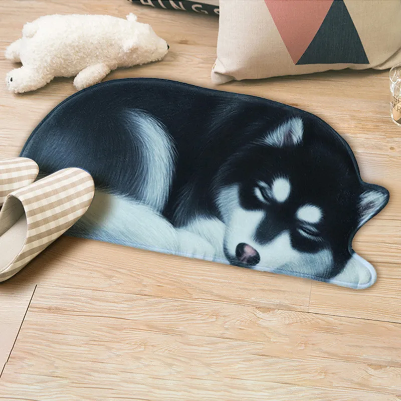 

Animal Dog Shape Floor Mat Home Decor Cartoon Doormat Anti-slip Kitchen Mat Irregular Bedside Carpet Rug Cute Kid Bedroom Decor