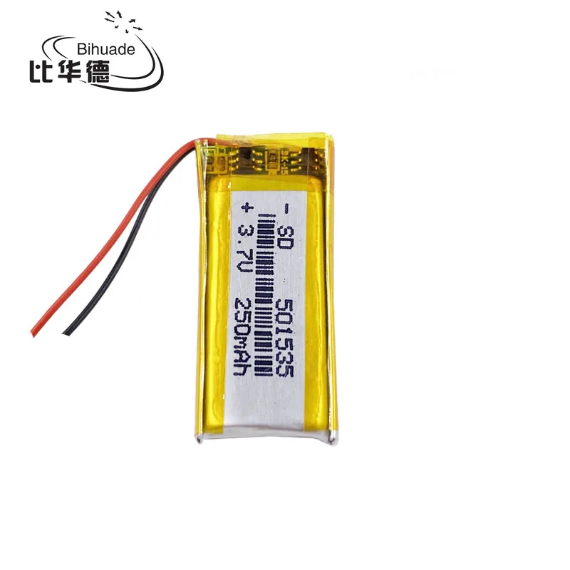 Litrowa bateria energetyczna 3.7V 250mAh 501535 litowo-polimerowa bateria li-po do Mp3 MP4