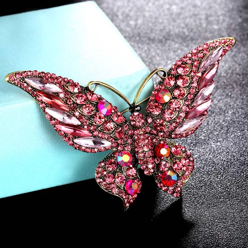 Zlxgirl new arrival Green opal Colorful butterfly brooch jewelry best vintage Christmas gifts women\'s wedding Scarf pins