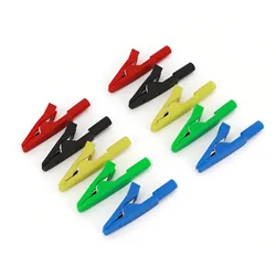 10Pcs Brass 5 Colors 41mm Insulated Mini Test Alligator Clip With 2mm Female Jack