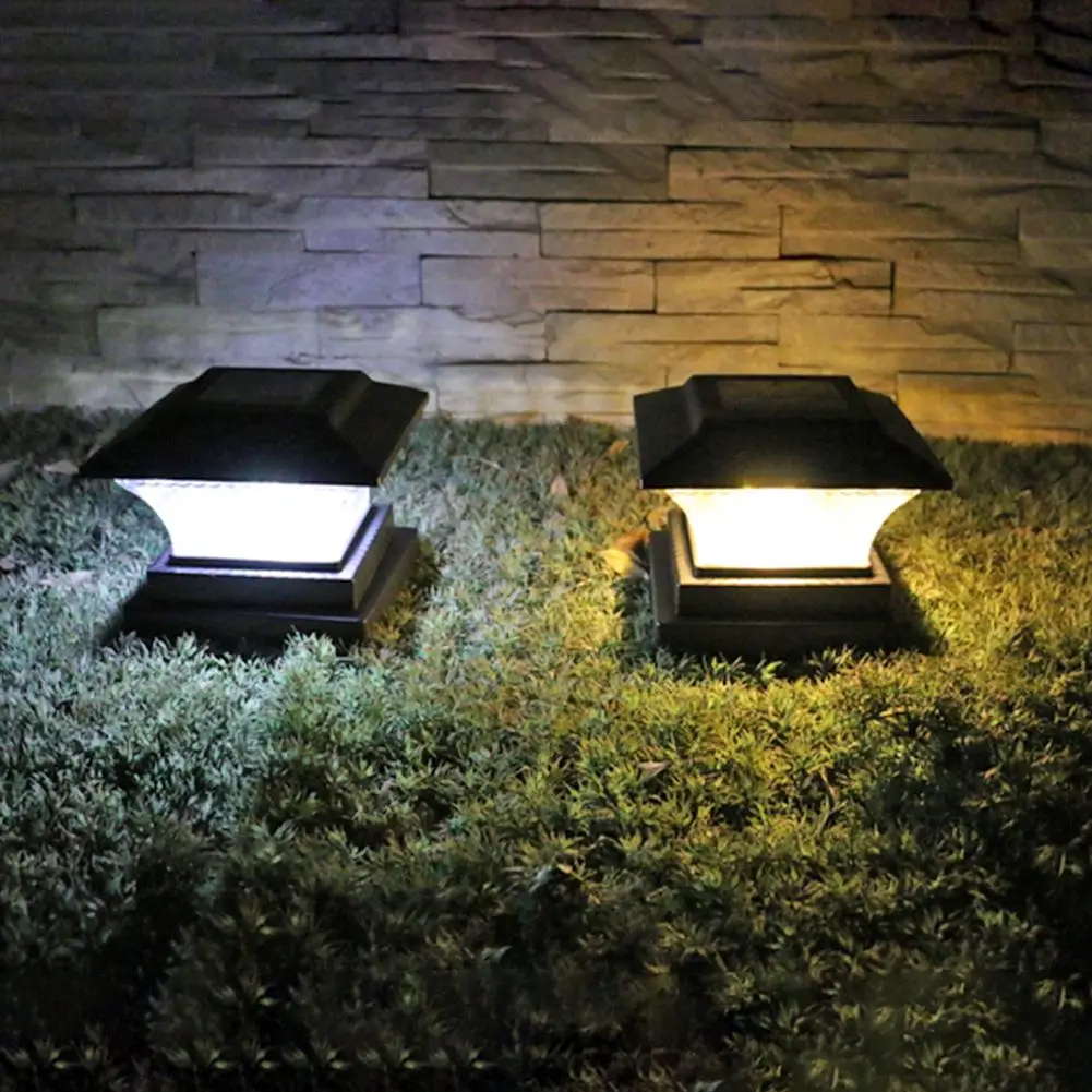 พลังงานแสงอาทิตย์ LED โคมไฟสวนกลางแจ้งรั้วโคมไฟโพสต์ไฟ LED กันน้ำ LED โคมไฟพลังงานแสงอาทิตย์ไฟเส้นทาง