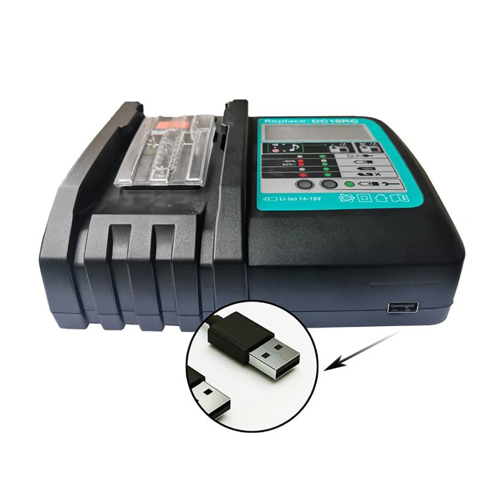 ใหม่DC18RCT Li-Ionแบตเตอรี่Charger 3Aชาร์จCurrentสำหรับMakita 14.4V 18V BL1830 Bl1430 DC18RC DC18RAเครื่องมือ